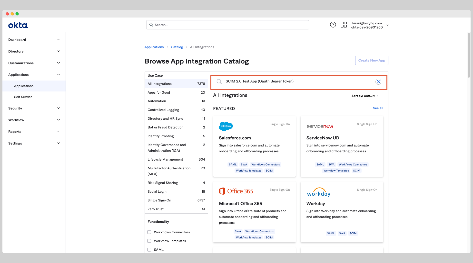 Okta SCIM Step 2